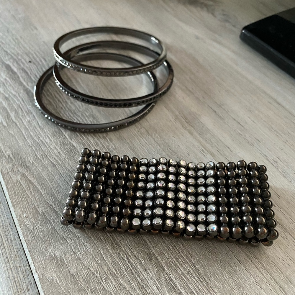 Pewter Bangles and cuff